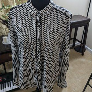 Paper Tee Women's Long Sleeve Top, Black & White, XL